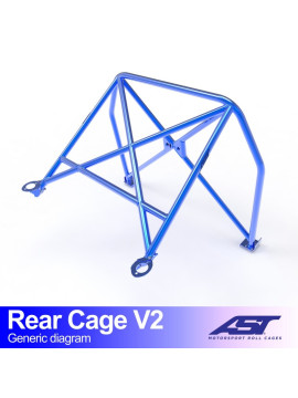 Roll Bar AUDI Coupe (B3) 2-doors Coupe Quattro REAR CAGE V2