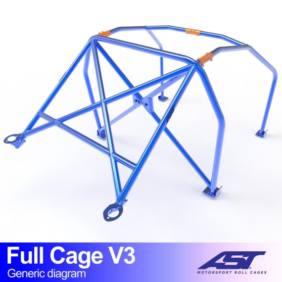 Roll Cage AUDI Coupe (B3) 2-doors Coupe Quattro FULL CAGE V3