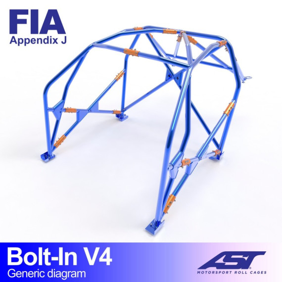 Roll Cage AUDI Coupe (B3) 2-doors Coupe Quattro BOLT IN V4