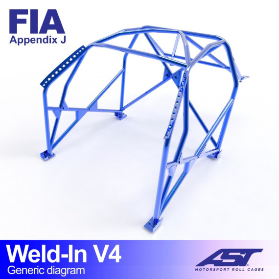 Roll Cage FIAT 124 4-doors Sedan WELD IN V4