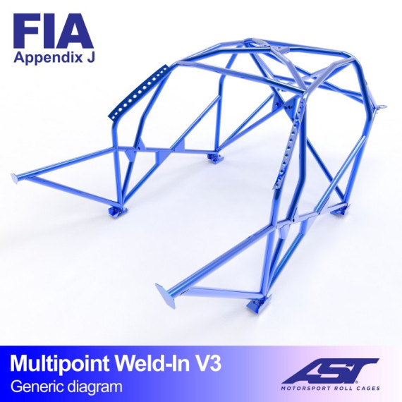 Roll Cage FIAT Panda (Type 141) 3-doors Hatchback FWD MULTIPOINT WELD IN V3