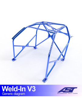 Roll Cage FIAT Panda (Type 141) 3-doors Hatchback 4x4 WELD IN V3