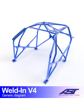 Roll Cage FIAT Panda (Type 141) 3-doors Hatchback 4x4 WELD IN V4