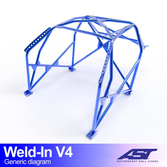 Roll Cage FIAT Panda (Type 141) 3-doors Hatchback 4x4 WELD IN V4