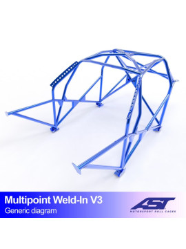 Roll Cage FIAT Panda (Type 141) 3-doors Hatchback 4x4 MULTIPOINT WELD IN V3