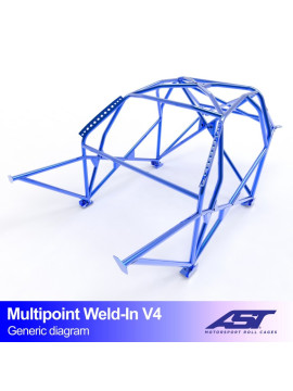 Roll Cage FIAT Panda (Type 141) 3-doors Hatchback 4x4 MULTIPOINT WELD IN V4