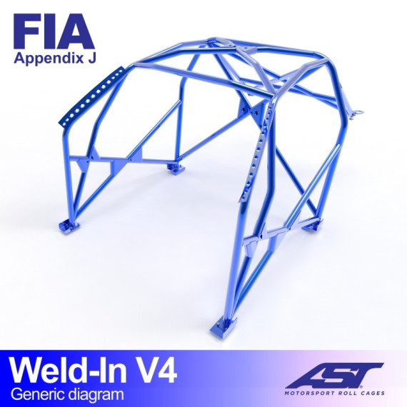 Roll Cage FIAT Cinquecento (Type 170) 3-doors Hatchback WELD IN V4