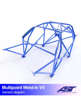 Roll Cage AUDI A1 (8X) 3-doors Hatchback FWD MULTIPOINT WELD IN V5