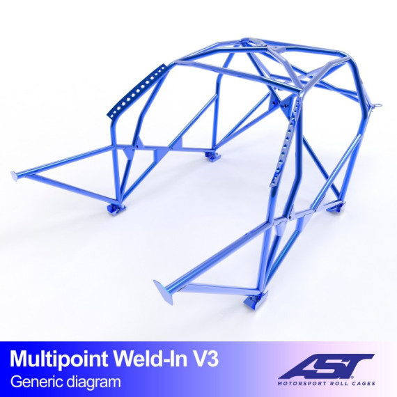 Roll Cage AUDI A3 / S3 (8L) 3-doors Hatchback Quattro MULTIPOINT WELD IN V3