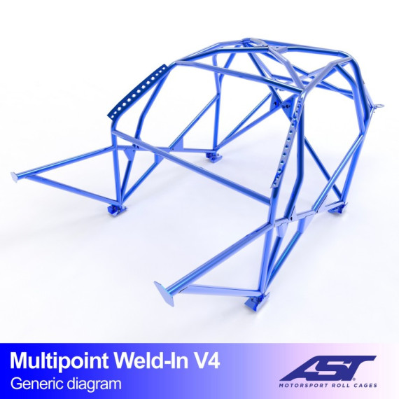 Roll Cage AUDI A3 / S3 (8L) 3-doors Hatchback Quattro MULTIPOINT WELD IN V4