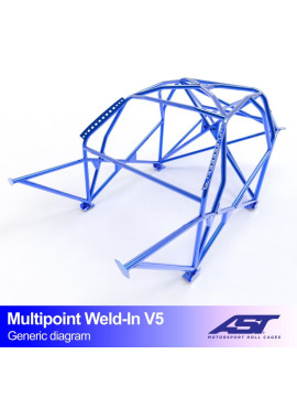 Roll Cage AUDI A3 / S3 (8L) 3-doors Hatchback Quattro MULTIPOINT WELD IN V5