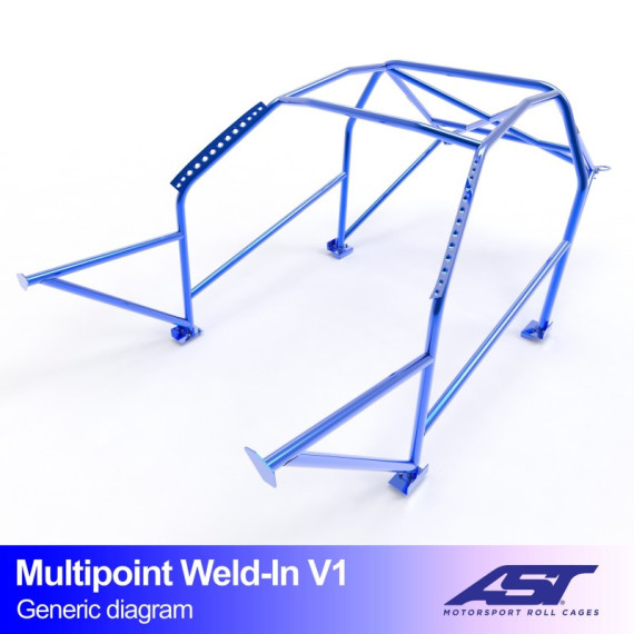 Roll Cage AUDI A3 / S3 (8L) 3-doors Hatchback FWD MULTIPOINT WELD IN V1