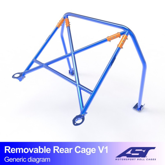 Roll Bar FORD Fiesta (Mk1) (GBFT) 3-doors Hatchback REMOVABLE REAR CAGE V1