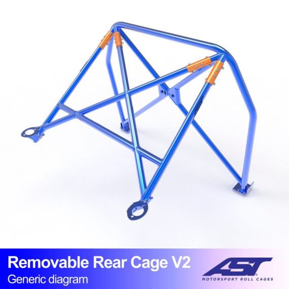 Roll Bar FORD Fiesta (Mk2) (FBD) 3-doors Hatchback REMOVABLE REAR CAGE V2