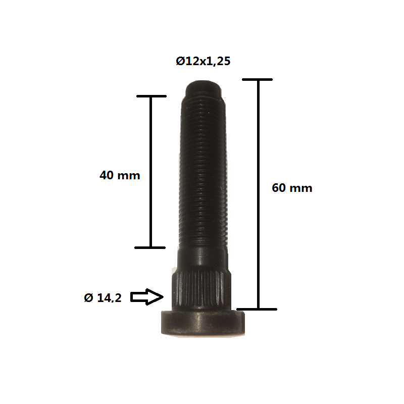 Flange-seat wheel lug Ø 14,2mm