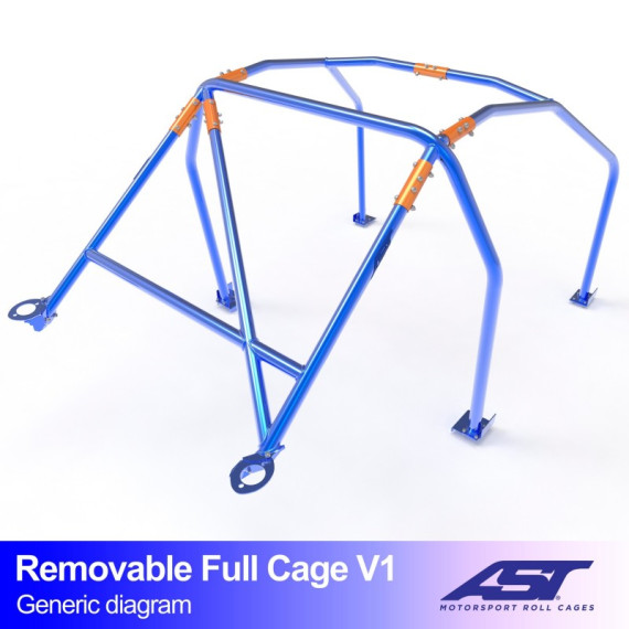 Arco de Seguridad AUDI 100/200 (C3 Typ44 ) 4-puertas Sedan Quattro DESMONTABLE FULL CAGE V1