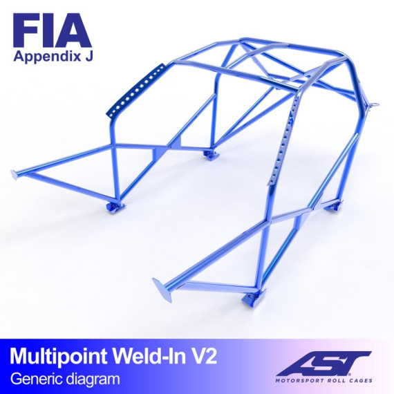 Arco de Seguridad AUDI 100/200 (C3 Typ44 ) 4-puertas Sedan Quattro MULTIPUNTO SOLDAR V2