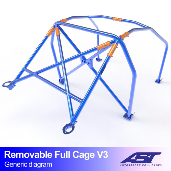 Arco de Seguridad AUDI A3 / S3 (8V) 4-puertas Sedan Quattro DESMONTABLE FULL CAGE V3