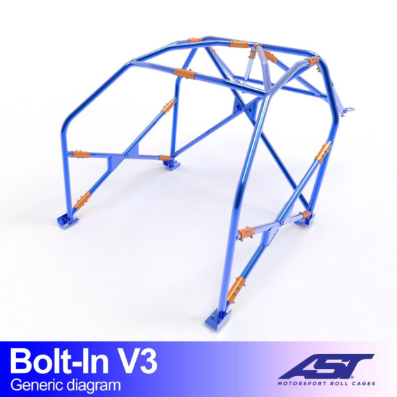 Roll Cage AUDI A4 / S4 (B5) 4-doors Sedan FWD BOLT IN V3