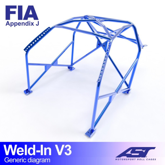 Roll Cage AUDI Quattro S1 (B2 Typ85) 2-doors Coupe Quattro WELD IN V3