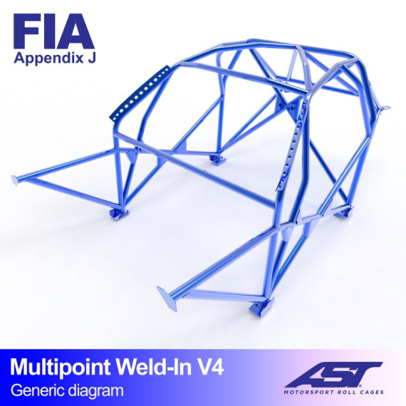 Roll Cage BMW (E36) 3-Series 4-doors Sedan RWD MULTIPOINT WELD IN V4