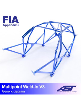 Roll Cage BMW (E46) 3-Series 4-doors Sedan RWD MULTIPOINT WELD IN V3