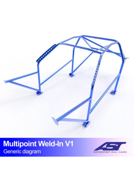 Roll Cage FORD Focus (Mk2) 3-doors Hatchback FWD MULTIPOINT WELD IN V1