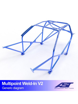 Roll Cage FORD Focus (Mk2) 3-doors Hatchback FWD MULTIPOINT WELD IN V2