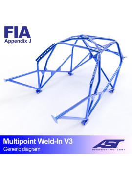 Roll Cage FORD Focus (Mk2) 3-doors Hatchback FWD MULTIPOINT WELD IN V3