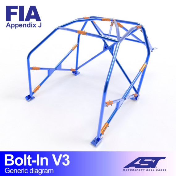 Roll Cage HONDA Civic (EF/ED/EE) 3-doors Hatchback BOLT IN V3