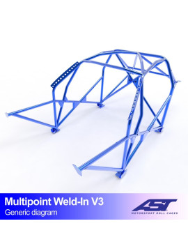 Roll Cage MAZDA MX-5 (NA) 2-doors Roadster MULTIPOINT WELD IN V3