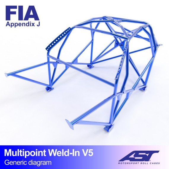 Roll Cage Renault Megane (Phase 1) 3-doors Coupe MULTIPOINT WELD IN V5