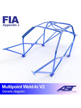 Roll Cage SEAT Ibiza (021) 3-doors Hatchback MULTIPOINT WELD IN V2