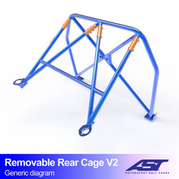 Roll Bar TOYOTA MR-2 (W20) 2-doors Roadster REMOVABLE REAR CAGE V2