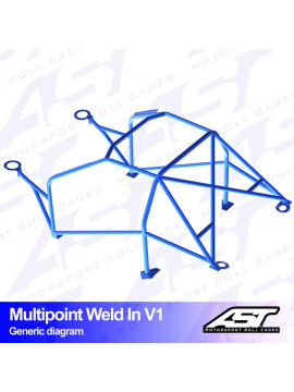 Arco de Seguridad PORSCHE 968 (1992-1995) 3-puertas Coupe RWD MULTIPUNTO SOLDAR V1