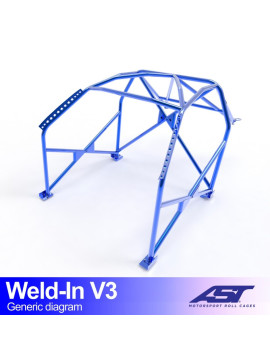 Roll Cage TOYOTA MR-2 (W30) 2-doors Roadster WELD IN V3