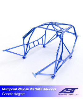 Roll Cage BMW (E30) 3-Series 4-doors Sedan RWD MULTIPOINT WELD IN V3 NASCAR-door for drift