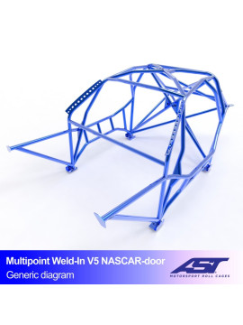 Roll Cage BMW (E30) 3-Series 4-doors Sedan RWD MULTIPOINT WELD IN V5 NASCAR-door for drift