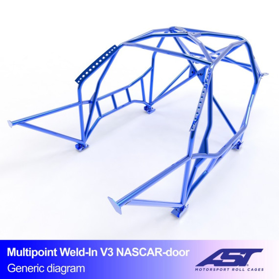 Arco de Seguridad BMW (E30) 3-Series 5-puertas Touring RWD MULTIPUNTO SOLDAR V3 NASCAR-door para drift