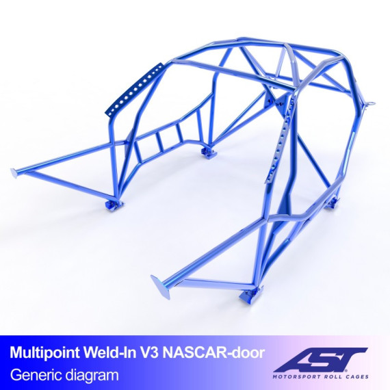 Roll Cage BMW (E36) 3-Series 4-doors Sedan RWD MULTIPOINT WELD IN V3 NASCAR-door for drift