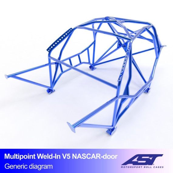 Roll Cage BMW (E46) 3-Series 2-doors Coupe RWD MULTIPOINT WELD IN V5 NASCAR-door for drift