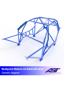 Roll Cage BMW (F87) 2-Series 2-doors Coupe RWD MULTIPOINT WELD IN V4 NASCAR-door for drift