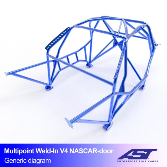 Roll Cage BMW (F87) 2-Series 2-doors Coupe RWD MULTIPOINT WELD IN V4 NASCAR-door for drift