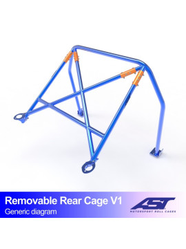 Roll Bar VW Jetta (Mk1) 2-door Coupe REMOVABLE REAR CAGE V1