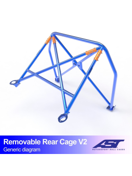 Roll Bar CITROËN AX (Phase 1/2) 5-door Hatchback REMOVABLE REAR CAGE V2