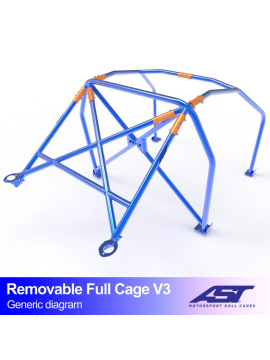 Arceau de Sécurité CITROËN C2 (Phase 1/2 ) 3-doors Hatchback REMOVABLE FULL CAGE V3