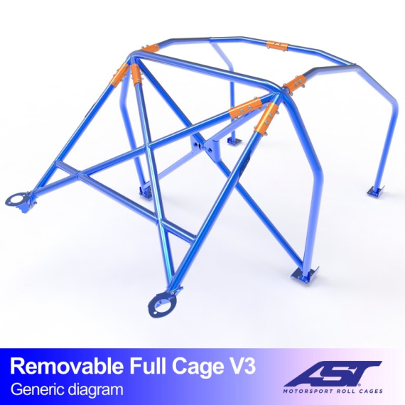 Arco de Seguridad CITROËN C2 (Phase 1/2 ) 3-puertas Hatchback DESMONTABLE FULL CAGE V3