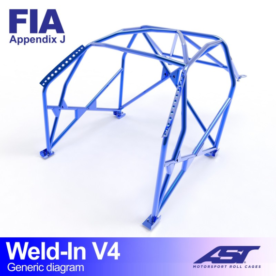 Roll Cage CITROËN AX (Phase 1/2 ) 3-doors Hatchback WELD IN V4