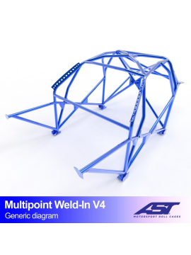 Roll Cage CITROËN AX (Phase 1/2) 5-door Hatchback MULTIPOINT WELD IN V4