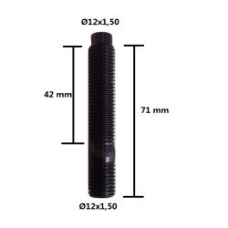 Steel wheel lug 12X1.50